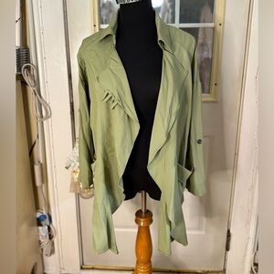 Sleek Sage Women's Trench Coat